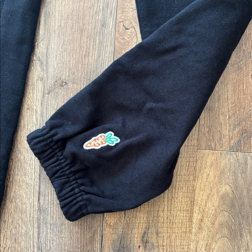 Carrots by Anwar Carrots Wordmark Jogger Sweatpants black cotton blend fleece XS - Picture 2 of 8